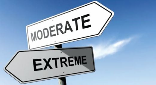  Moderation is not a way of life, but in the approach we take towards the life we want to live. Extremists are those who want to convert people to their way of thinking.