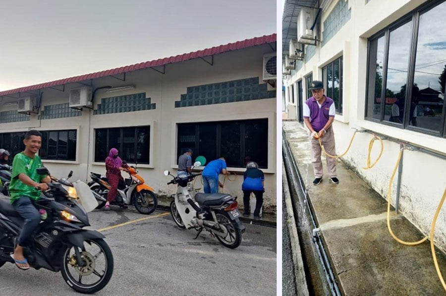 Maqbul Mosque chairman Datuk Prof Muhammad Idiris Saleh said the 49-metre deep tube well at the side of the mosque is connected to a 1,500 litre tank which then channelled water supply to the taps of residents in the area. COURTESY PIC