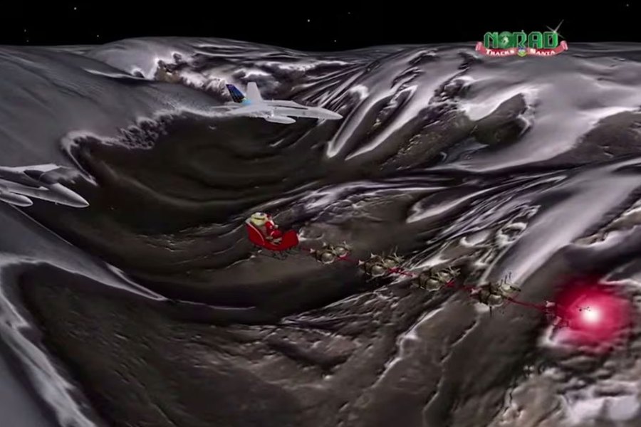 Jets track Santa as he starts his journey as shown in this handout artist's rendition provided by North American Aerospace Defense Command Santa Tracker, December 24, 2014. REUTERS FILE PIC