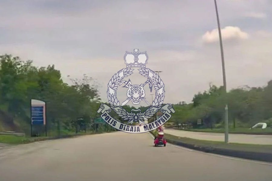Police are tracking down the rider of an electric tricycle, who was captured in a viral video on social media allegedly endangering other road users in Bandar Tasik Puteri, Rawang. PIC COURTESY OF POLICE