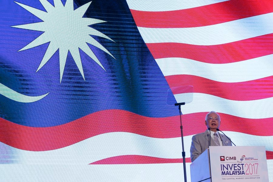  Prime Minister Datuk Seri Najib Razak during his keynote address at Invest Malaysia Kuala Lumpur 2017. Pix by Aizuddin Saad