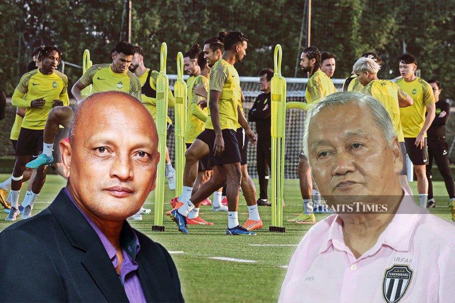 Sports analyst Datuk Dr Pekan Ramli and M-League coach Irfan Bakti Abu Salim. NSTP FILE PIC