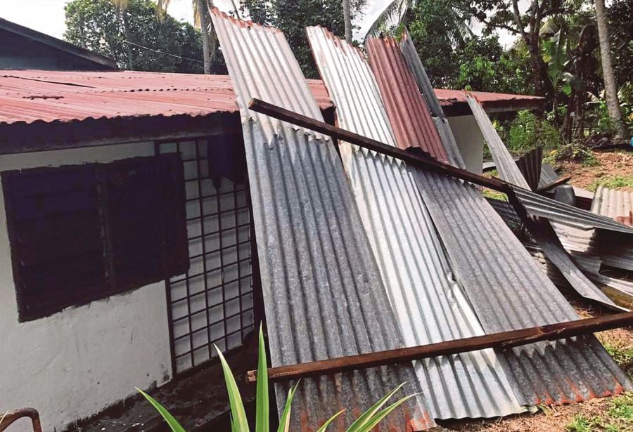 A severe storm damaged 26 houses at several residential areas and villages here on Saturday, with strong winds blowing the roofs off of some homes. (Photo courtesy of MCA)