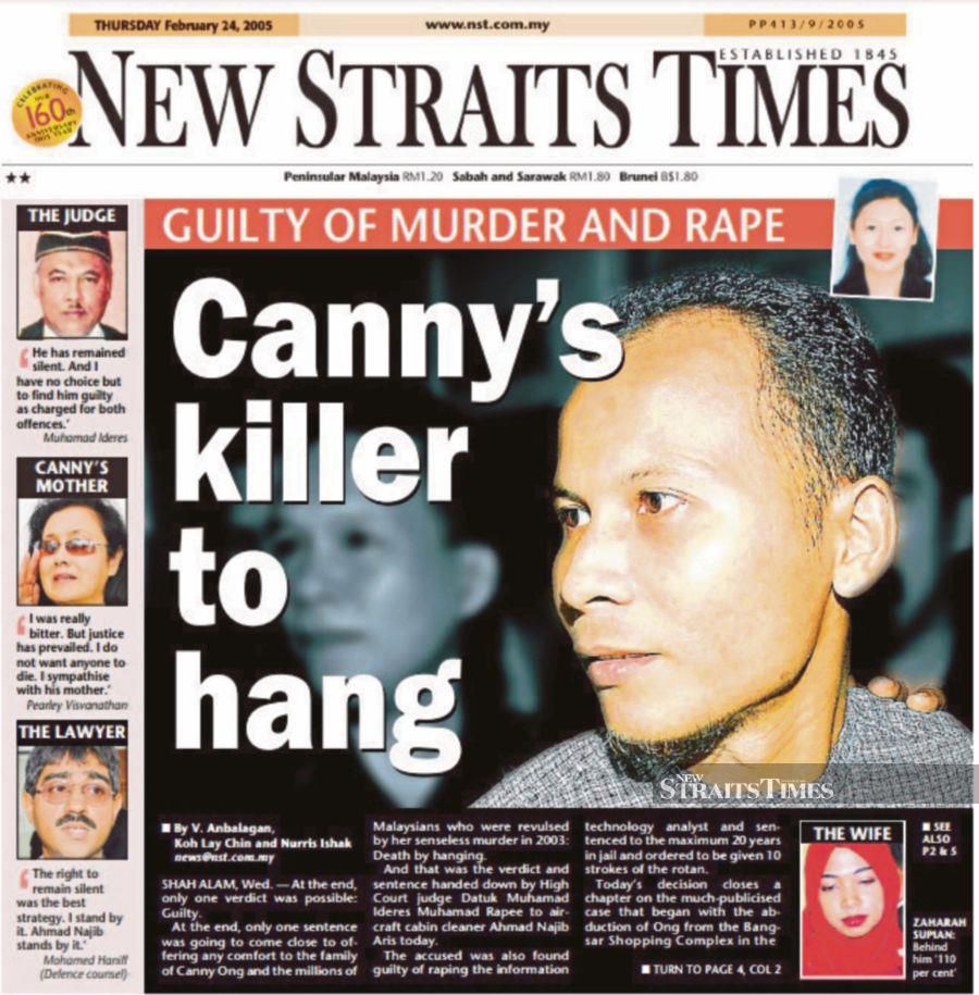  NST175 Nation Horrified By Canny Ong s Rape murder New Straits Times 