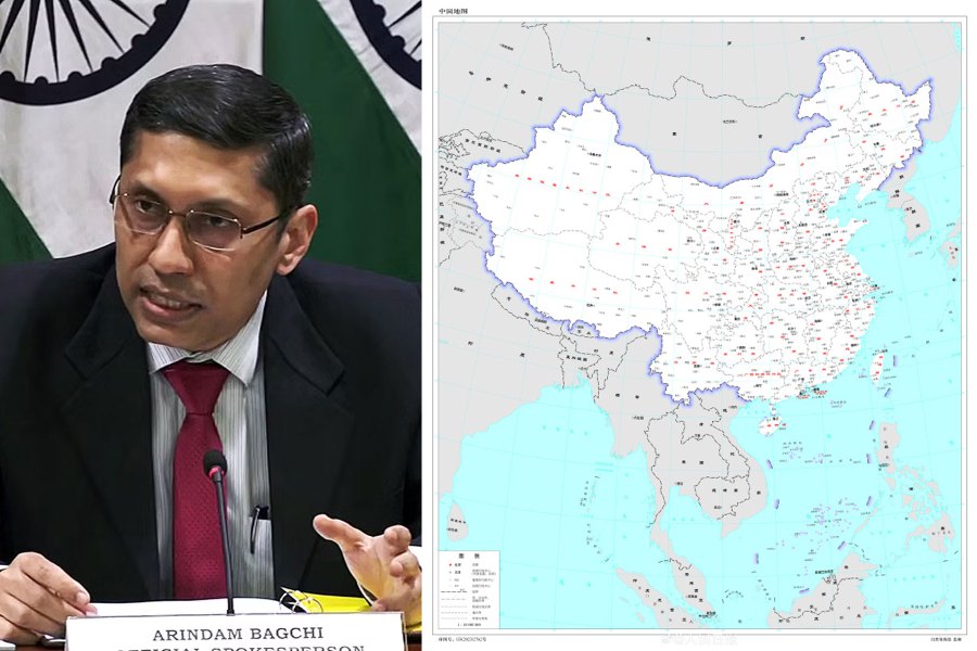 "We have today lodged a strong protest through diplomatic channels with the Chinese side on the so-called 2023 'standard map' of China that lays claim to India's territory," foreign ministry spokesman Arindam Bagchi said in a statement. -FILE PIC