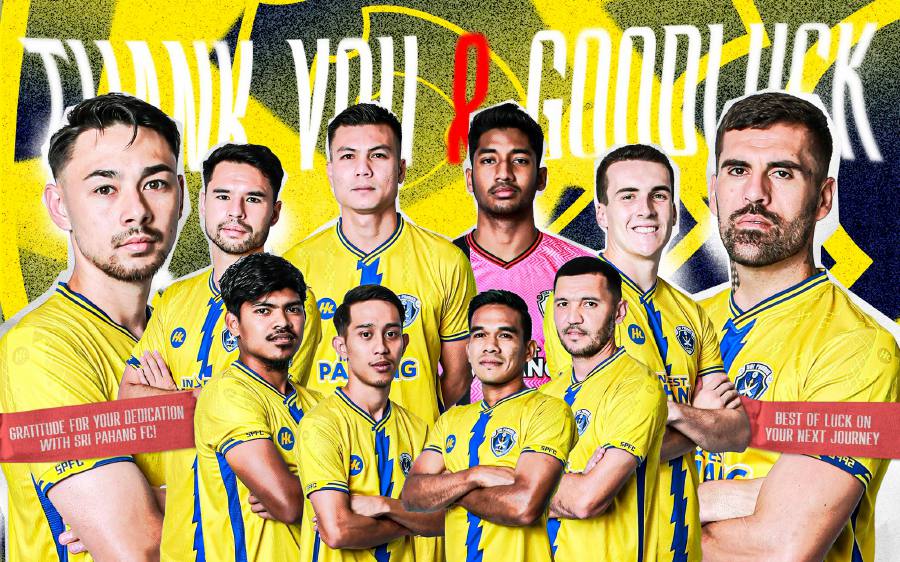For the 2024-2025 M-League season, Sri Pahang won’t be extending the contracts of 10 players. PIC CREDIT TO FB Sri Pahang FC