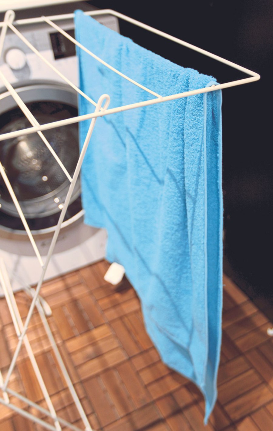 Hang your clothes to dry instead of using a dryer to save energy and electricity,