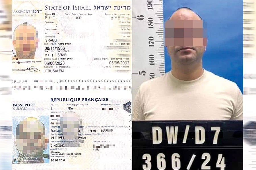  The profile page of the French and Israeli passports carried by the suspected Israeli agent, who bought firearms from the couple who were detained in Kuala Selangor on Friday.  PIC FROM SOURCE