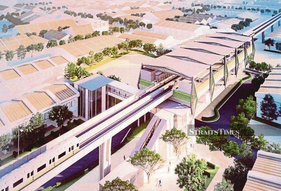  An artist’s impression of a light rail transit system station in Penang produced in 2019. FILE PIC
