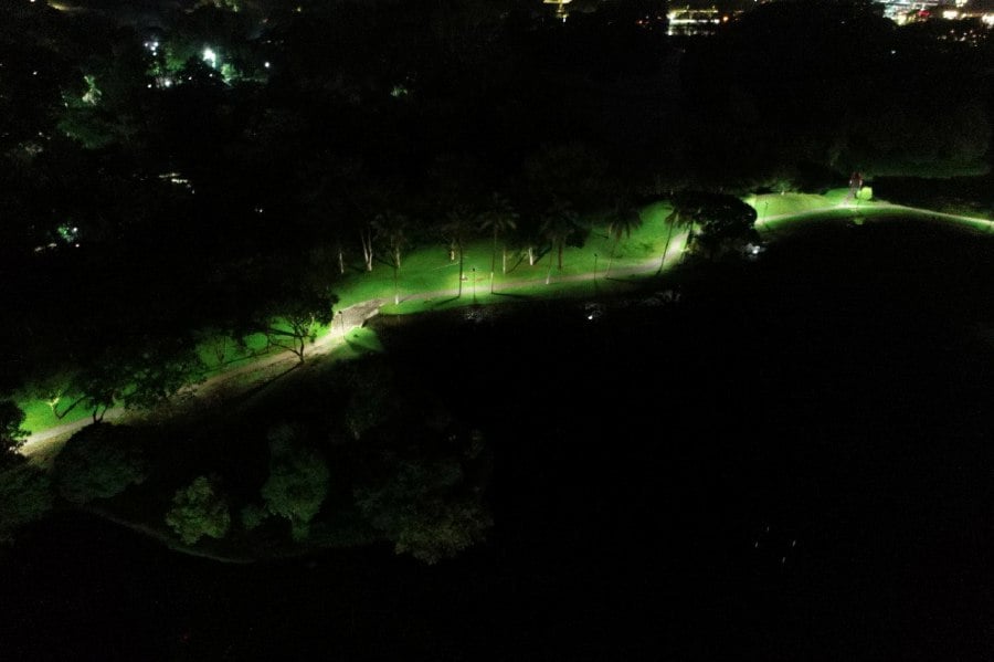 Taiping Lake Gardens now has a 700-metre stretch fitted with sustainable LED lights. - File pic credit (MPT Facebook)