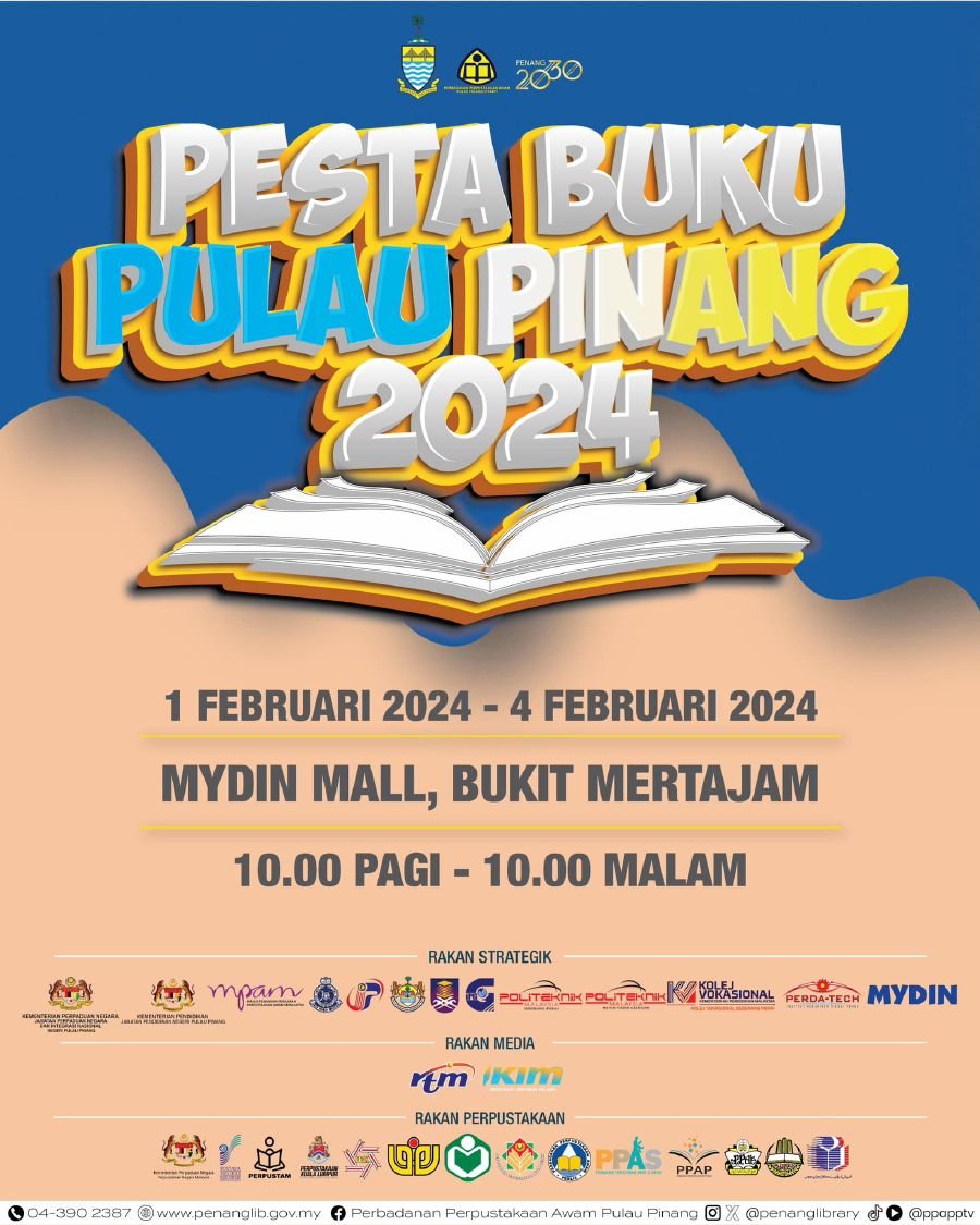 The Penang Public Library is set to host the Penang Book Festival 2024 at Mydin Mall Bukit Mertajam. - File pic credit (Perbadanan Perpustakaan Awam Pulau Pinang Facebook)