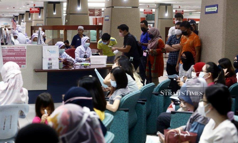 A general view of patients at a government hospital. Health workers (in emergency departments) prioritise emergency cases for patients facing life and death issues. - NSTP file pic