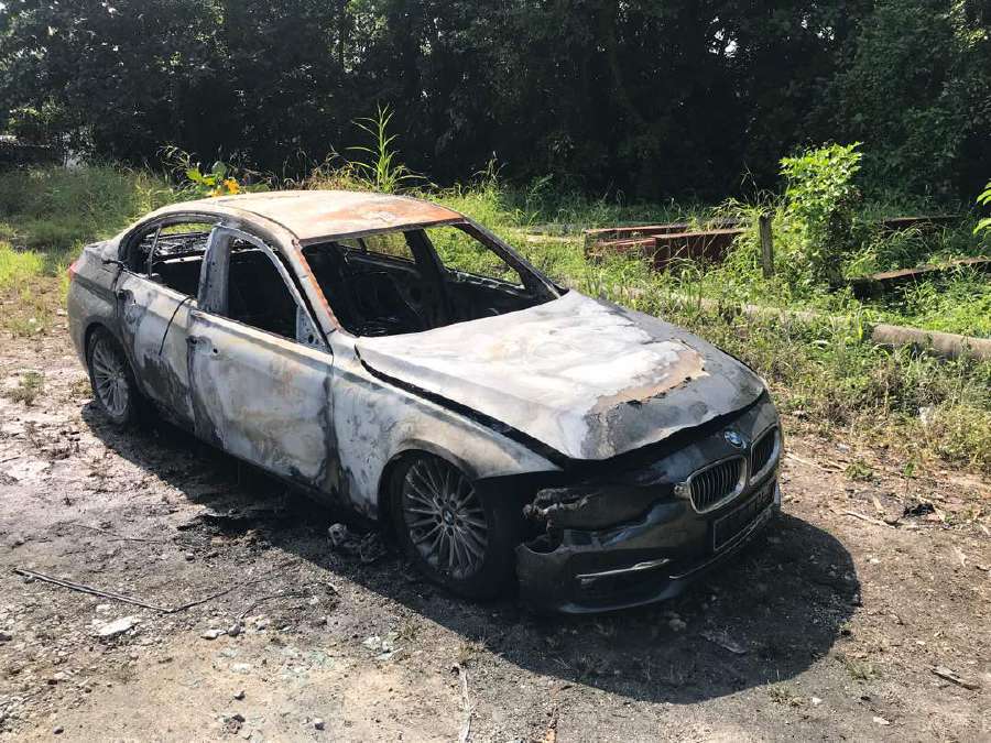 Their car was found burned in Taiping about seven hours later. (Pic courtesy from PDRM)