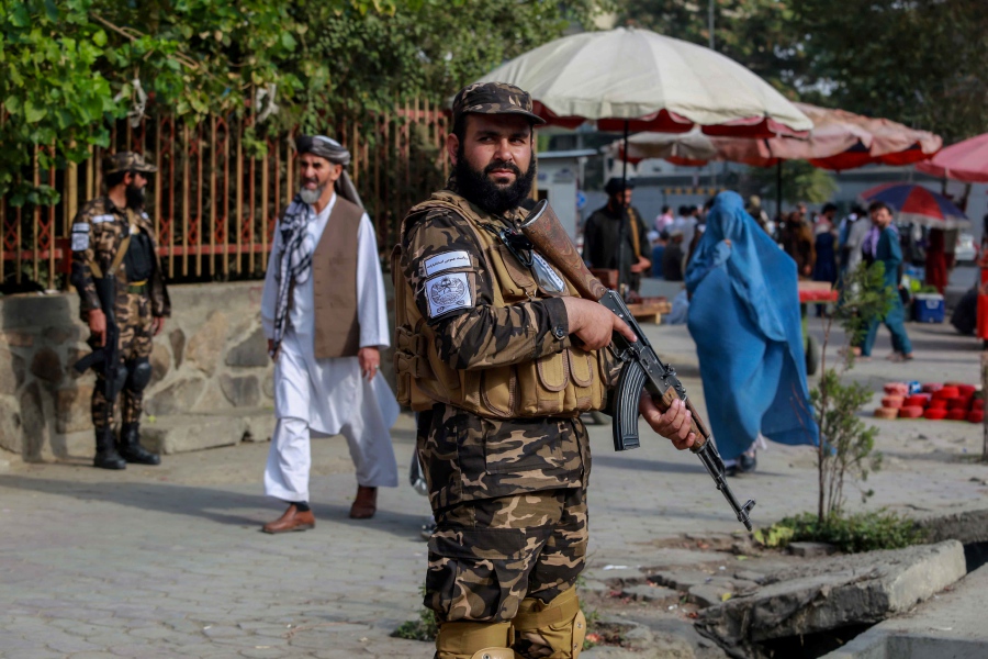 Taliban soldiers stand guard near Serena Hotel after US and UK governments warned to avoid hotels in Kabul citing threats, in Kabul, Afganistan, 14 October 2021. Lack of international recognition remains a pressing problem for the Taliban, who are not only geopolitically isolated but are also facing a major cash crunch after international financing institutions froze most of the funds Afghanistan has long relied upon for economic stability.  EPA pic