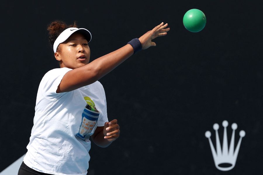 Japna's Naomi Osaka attends a practice session on day one of the Australian Open tennis tournament in Melbourne on January 14, 2024.- AFP pic