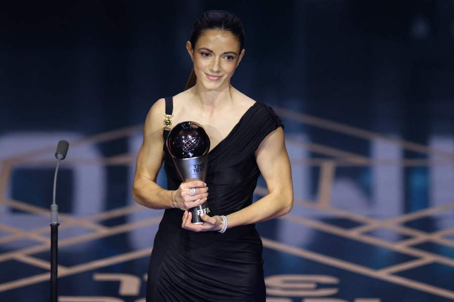 Spain and Barcelona midfielder Aitana Bonmati receives The Best FIFA Women's Player award during the Best FIFA Football Awards 2023 ceremony in London on January 15, 2024. - AFP pic