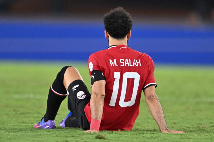 Egypt's forward #10 Mohamed Salah reacts after being injured during the Africa Cup of Nations (CAN) 2024 group B football match between Egypt and Ghana on January 18, 2024. - AFP pic