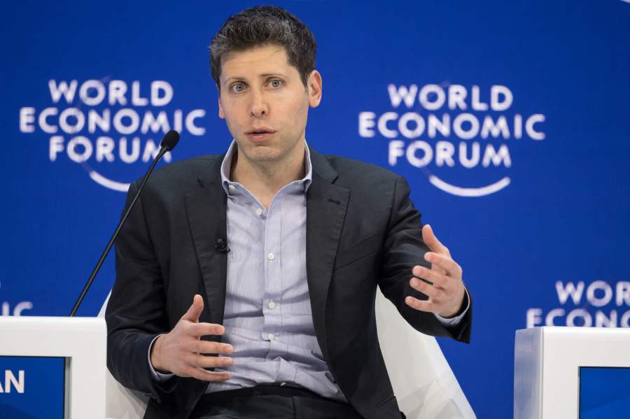 (FILES) OpenAI CEO Sam Altman gestures during a session of the World Economic Forum (WEF) meeting in Davos on January 18, 2024. - AFP pic