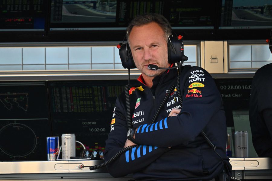 Red Bull Racing team principal Christian Horner monitors during the third practice session of the Bahrain Formula One Grand Prix at the Bahrain International Circuit in Sakhir on March 1, 2024. - AFP pic