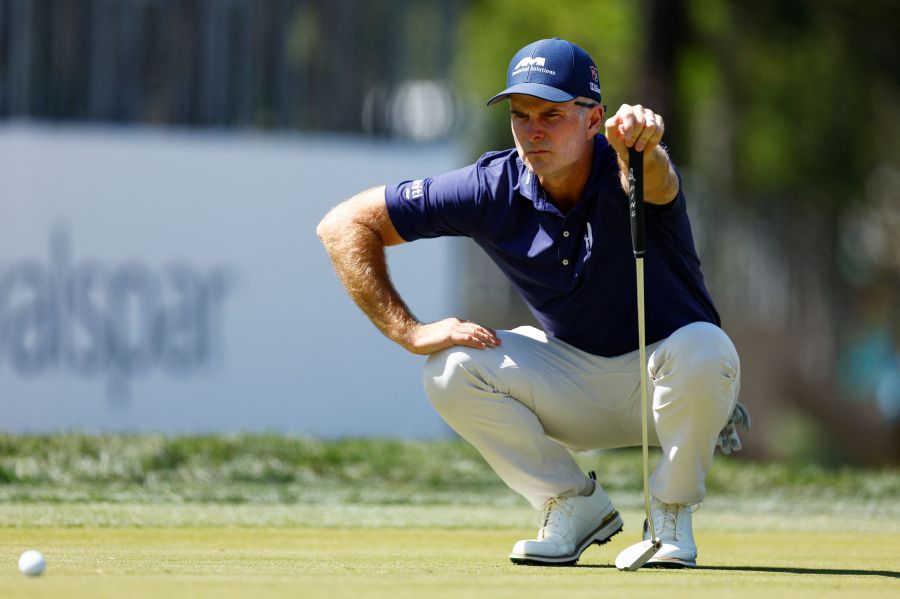 Kevin Streelman of the United States lines up a putt on the 16th green during the first round of the Valspar Championship at Copperhead Course at Innisbrook Resort and Golf Club on March 21, 2024.- AFP pic