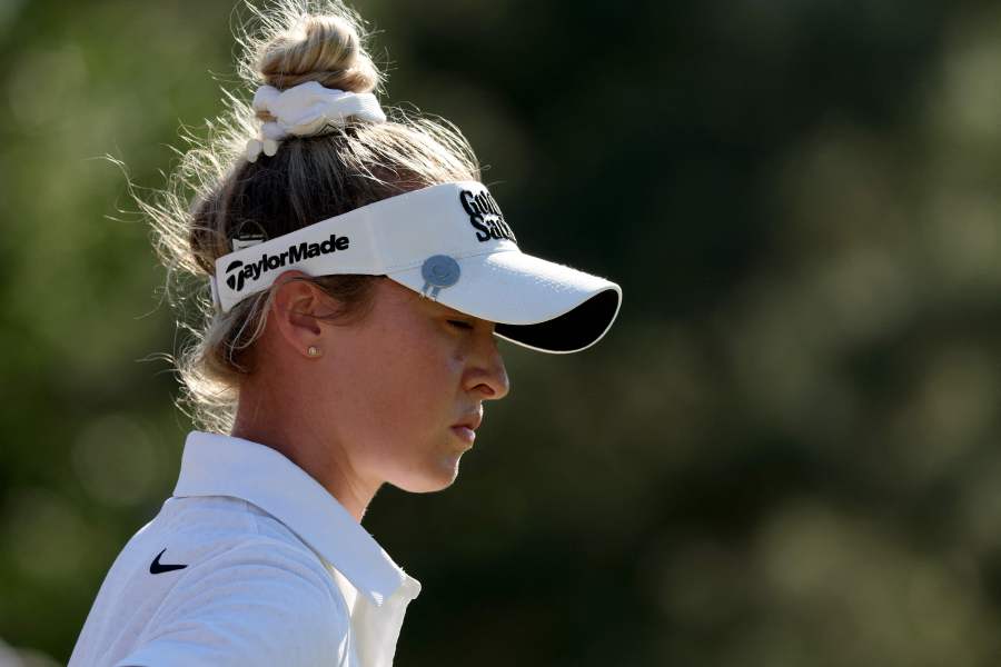 Nelly Korda of the United States looks on from the 17th green during the final round of The Chevron Championship at The Club at Carlton Woods on April 21, 2024. - AFP PIC