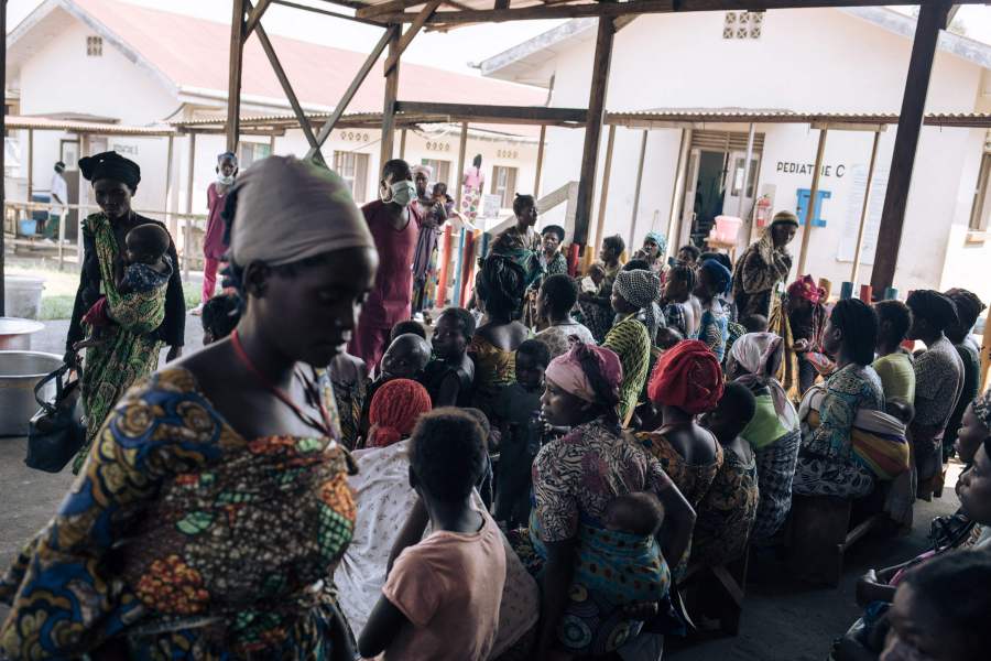 Parents accompanying their children to paediatric wards gather for a child nutrition class at Rutshuru Hospital in the eastern province of North Kivu, Democratic Republic of Congo. AFP Pic