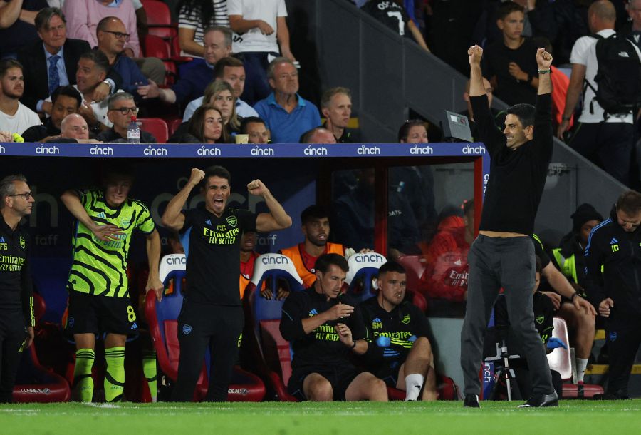 Arsenal's Arteta delighted with win at Palace despite Tomiyasu red card