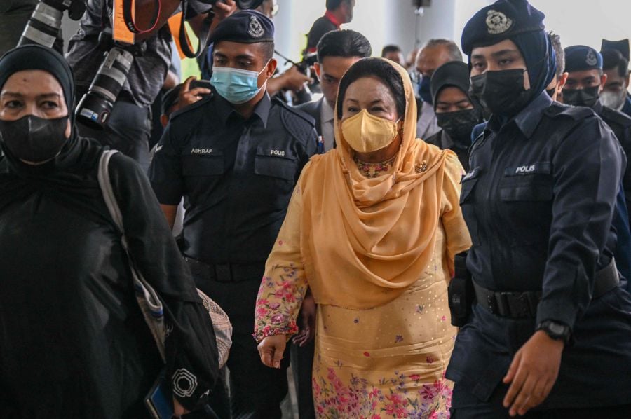 Rosmah Mansor was found guilty of all three corruption charges involving the RM1.25 billion project to supply solar hybrid energy to rural schools in Sarawak. - AFP Pic