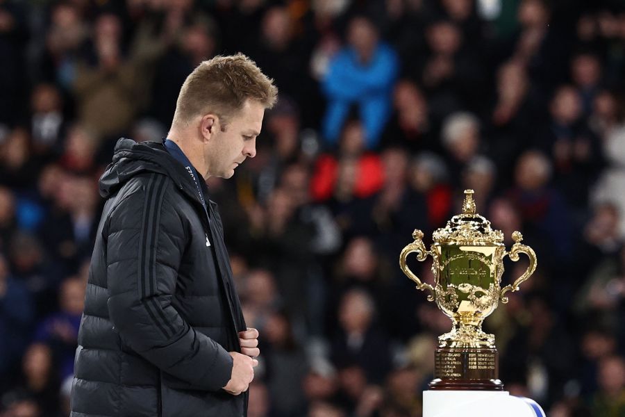 New Zealand's openside flanker and captain Sam Cane reacts as he walks past the Web Ellis Cup after South Africa won the France 2023 Rugby World Cup Final match between New Zealand and South Africa on October 28, 2023. - AFP Pic