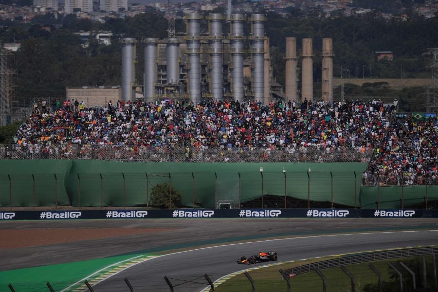 Red Bull Racing's Dutch driver Max Verstappen races during the Formula One Brazil Grand Prix at the Autodromo Jose Carlos Pace racetrack, also known as Interlagos, in Sao Paulo, Brazil, on November 5, 2023. - AFP Pic