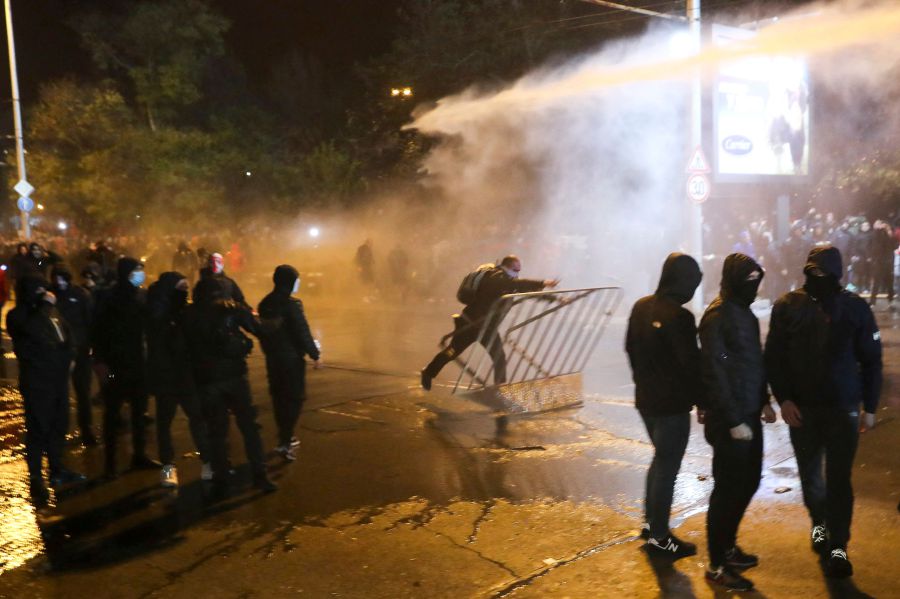 At least five policemen and ten football fans were injured in clashes outside the stadium during Bulgaria's Euro 2024 qualifier against Hungary which ended in a 2-2 draw on Thursday, police said. - AFP Pic