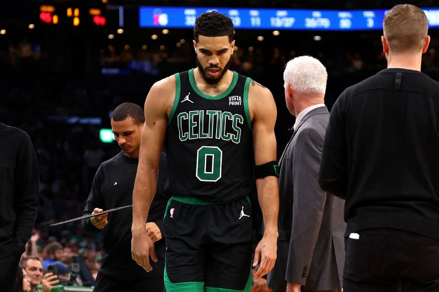 Jayson Tatum #0 of the Boston Celtics is ejected from the game against the Philadelphia 76ers after his second technical foul at TD Garden on December 01, 2023 in Boston, Massachusetts. - AFP pic