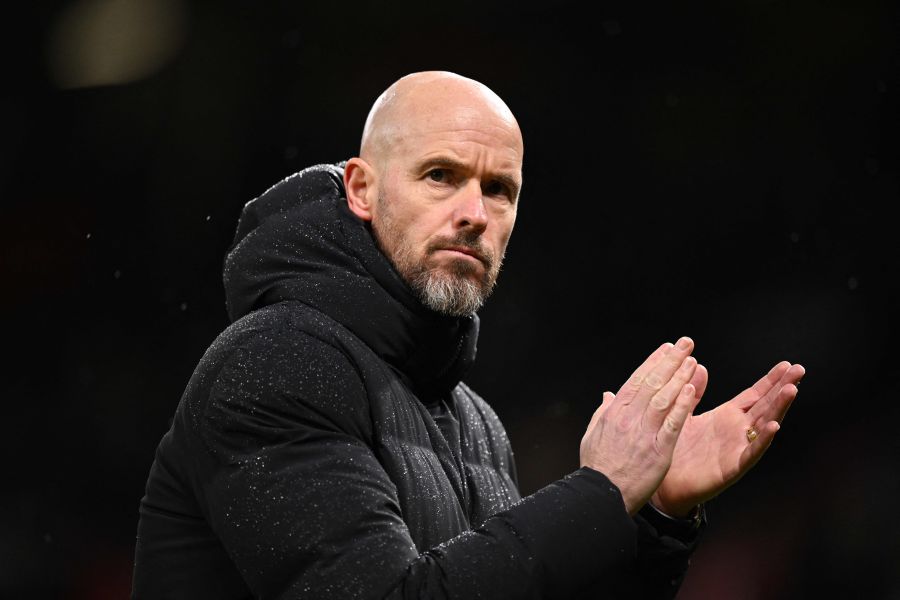 Manchester United's Dutch manager Erik ten Hag applauds fans on the pitch after the English Premier League football match between Manchester United and Bournemouth on December 9, 2023. - AFP pic