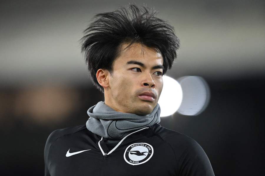 Brighton's Japanese midfielder Kaoru Mitoma could be out for the rest of the season due to a back injury. - AFP PIC
