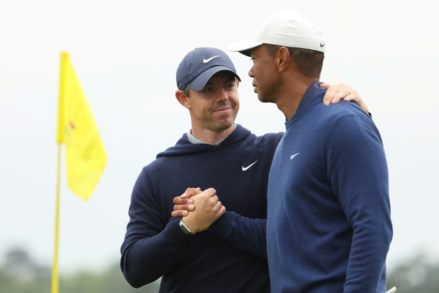 Four-time major winner Rory McIlroy of Northern Ireland, left, and 15-time major champion Tiger Woods of the United States, right, have each won major titles at Valhalla, site of next week's 106th PGA Championship. - Pic credit www.barrons.com