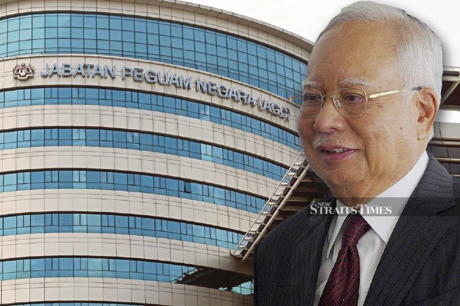 The Attorney-General's Chambers (A-GC) has filed an application for a gag order to prevent the public from discussing issues related to Datuk Seri Najib Razak's house arrest. - NSTP file pic