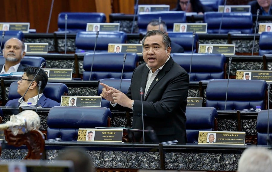 Transport Minister Anthony Loke speaking during the tabling of two bills to merge the Malaysian Aviation Commission and the Civil Aviation Authority of Malaysia in the Dewan Rakyat. BERNAMA pic