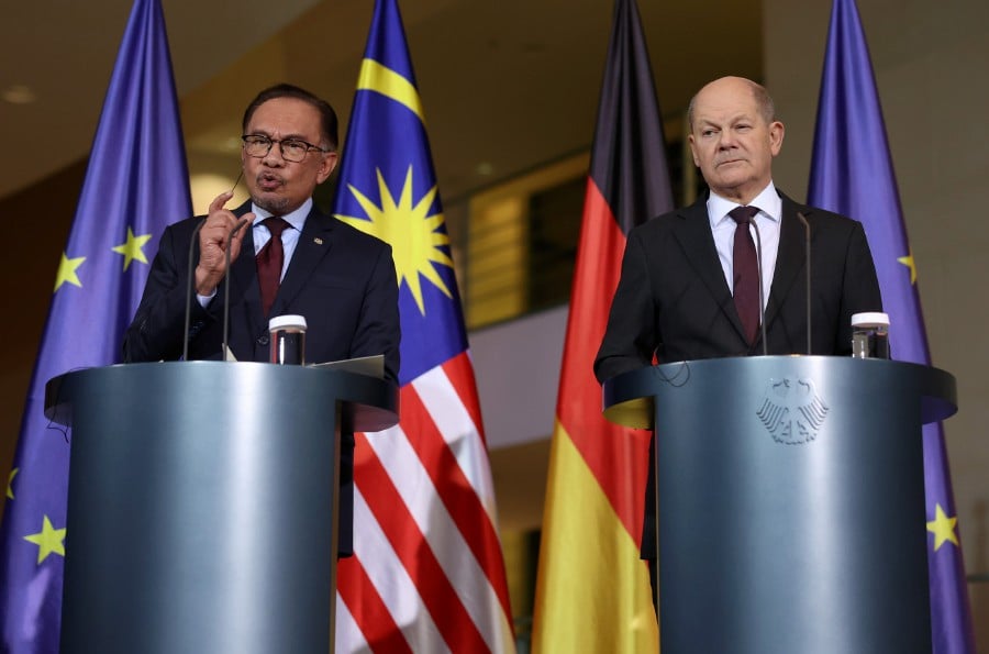 Prime Minister Datuk Seri Anwar Ibrahim, together with German Chancellor Olaf Schulz, said the international community must work towards making the goal of a two-state solution a reality, and bring an end to the decades-long conflict. - Bernama pic