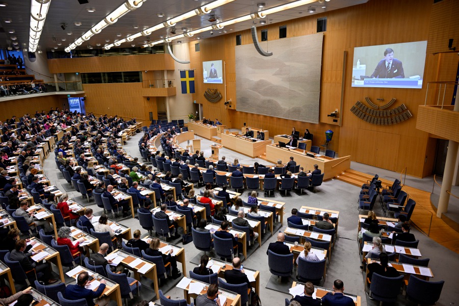 Lawmakers sit at the Swedish Parliament in Stockholm, Sweden, Wednesday March 22, 2023. - AP Pic