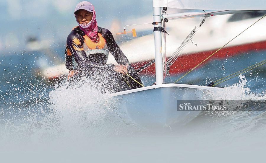 Sailor Nur Shazrin Latif, who clinched a gold medal at the recent Hangzhou Asian Games, has joined the national sailing team, known as the Monsoon, for the Star Sailors League (SSL) Gold Cup final, which starts on Nov 10. - NSTP/FATHIL ASRI
