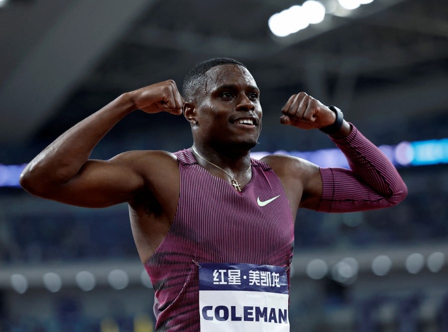 FILE PHOTO: American sprinter Christian Coleman believes that Usain Bolt’s 100-metres record of 9.58 seconds that has stood for 15 years is within reach and said there are several athletes fast enough to break it. — REUTERS
