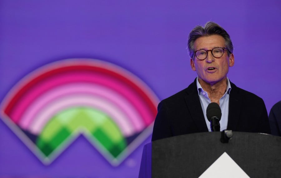 Athletics - World Athletics Indoor Championships - Commonwealth Arena, Glasgow, Scotland, Britain - World Athletics President Sebastian Coe gives a speech ahead of the afternoon session. - Reuters pic