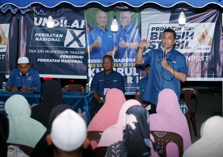 KUALA KUBU BHARU: Selangor Perikatan Nasional (PN) chairman, Datuk Seri Azmin Ali said PN remained firm in its support and affirmed that Khairul's credentials had been meticulously screened and were found satisfactory. — NSTP/EIZAIRI SHAMSUDIN