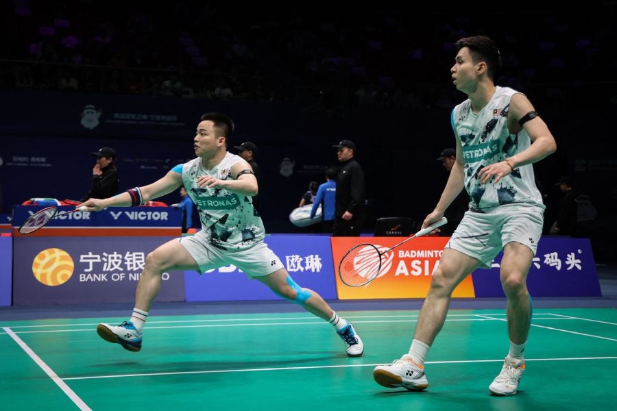 Men’s pair Aaron Chia-Soh Wooi Yik are pleased with their overall performance at the Asian Championships in Ningbo, China, despite falling short of making the final. - AFP pic