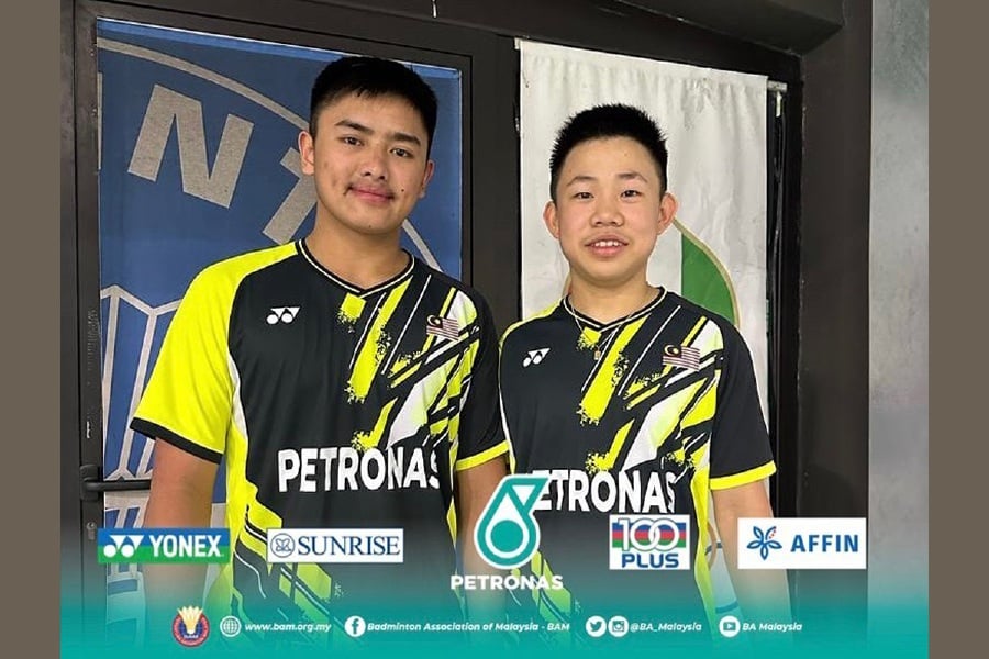 Top junior pair Aaron Tai-Kang Khai Xing are just one win away from securing their biggest career title after advancing to the final of the Thailand International Challenge. - Pic courtesy of BAM