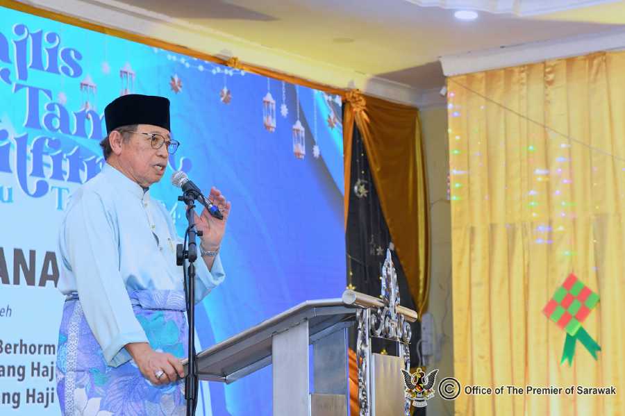 Sarawak Premier Tan Sri Abang Johari Tun Openg says the state has surpassed Johor in terms of GDP contribution in the country. - Pic credit Facebook SarawakkuNadiInformasiRakyat/