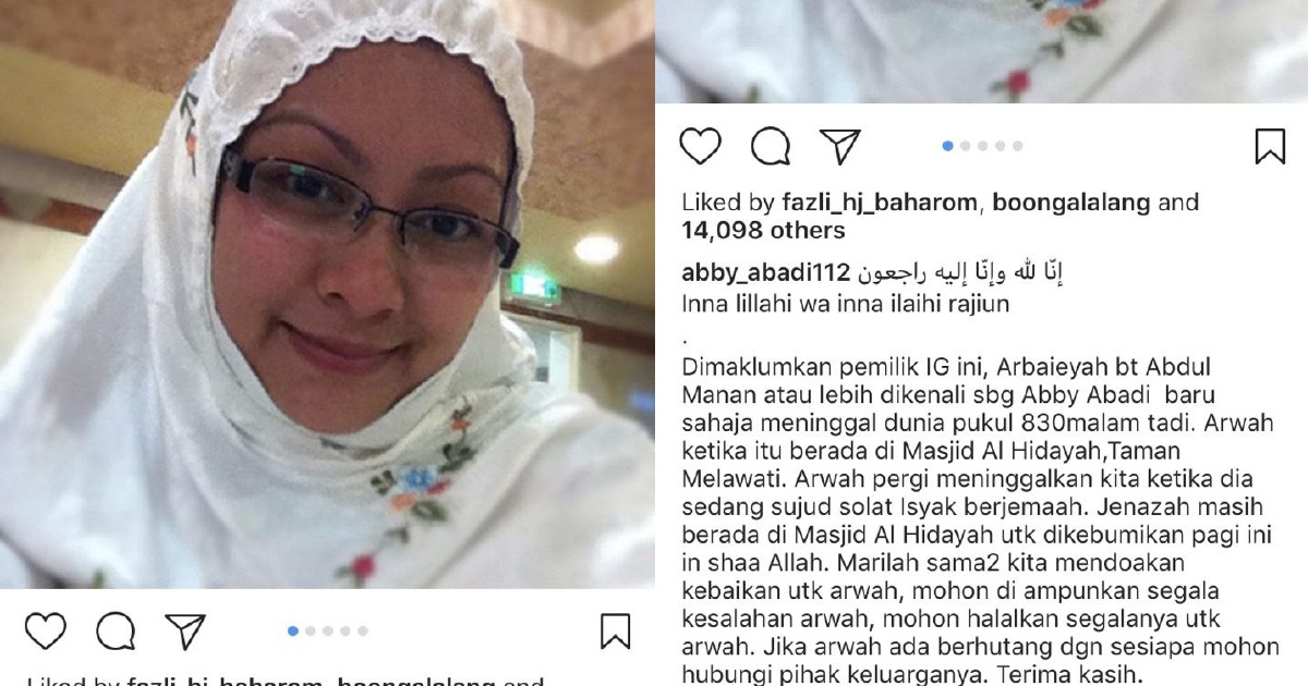 Fans shocked to learn of Abby's 'death' on Instagram | New Straits Times