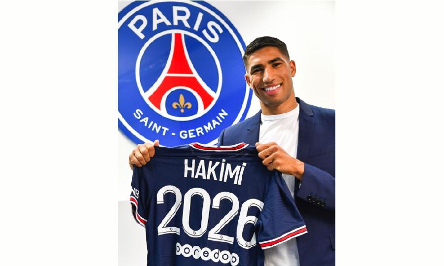 Hakimi will wear the no.2 shirt at PSG