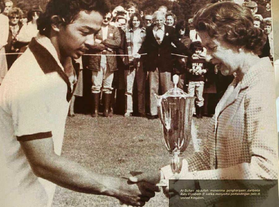 Al-Sultan Abdullah's first meeting with Queen Elizabeth II in 1977 at the Guards Polo Club at Windsor Great Park. - Pic courtesy of Al-Sultan Abdullah’s personal archive