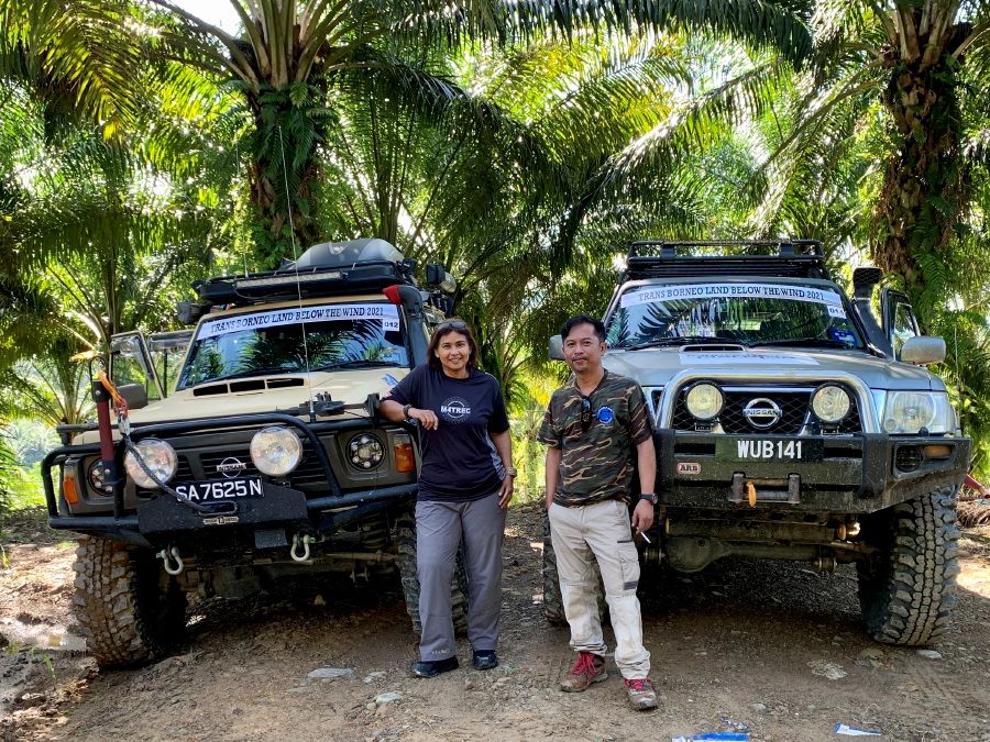 Alison (left) and Ade White with 4x4s Pirate (left) and ZedDee.